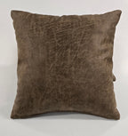 Housse de Coussin 40x40 cm Simili Cuir Marron Vieilli - Style Vintage & Industriel