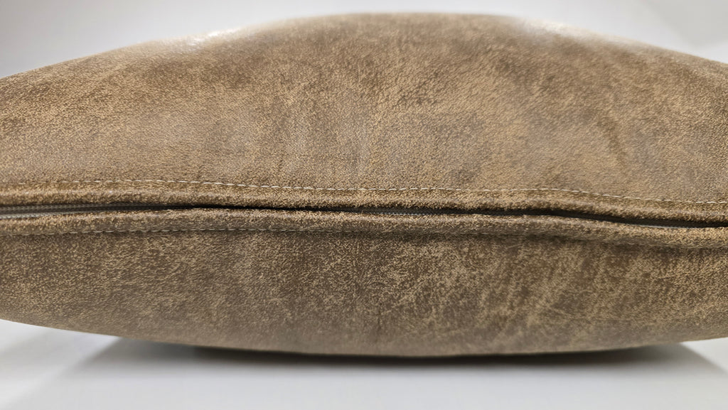 Housse de Coussin 40x40 cm Simili Cuir Marron Vieilli - Style Vintage & Industriel