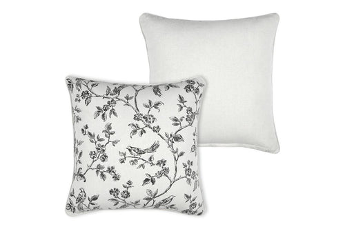 Coussin Clarine Écru avec Passepoil Blanc - 45x45 cm - Finition Chic