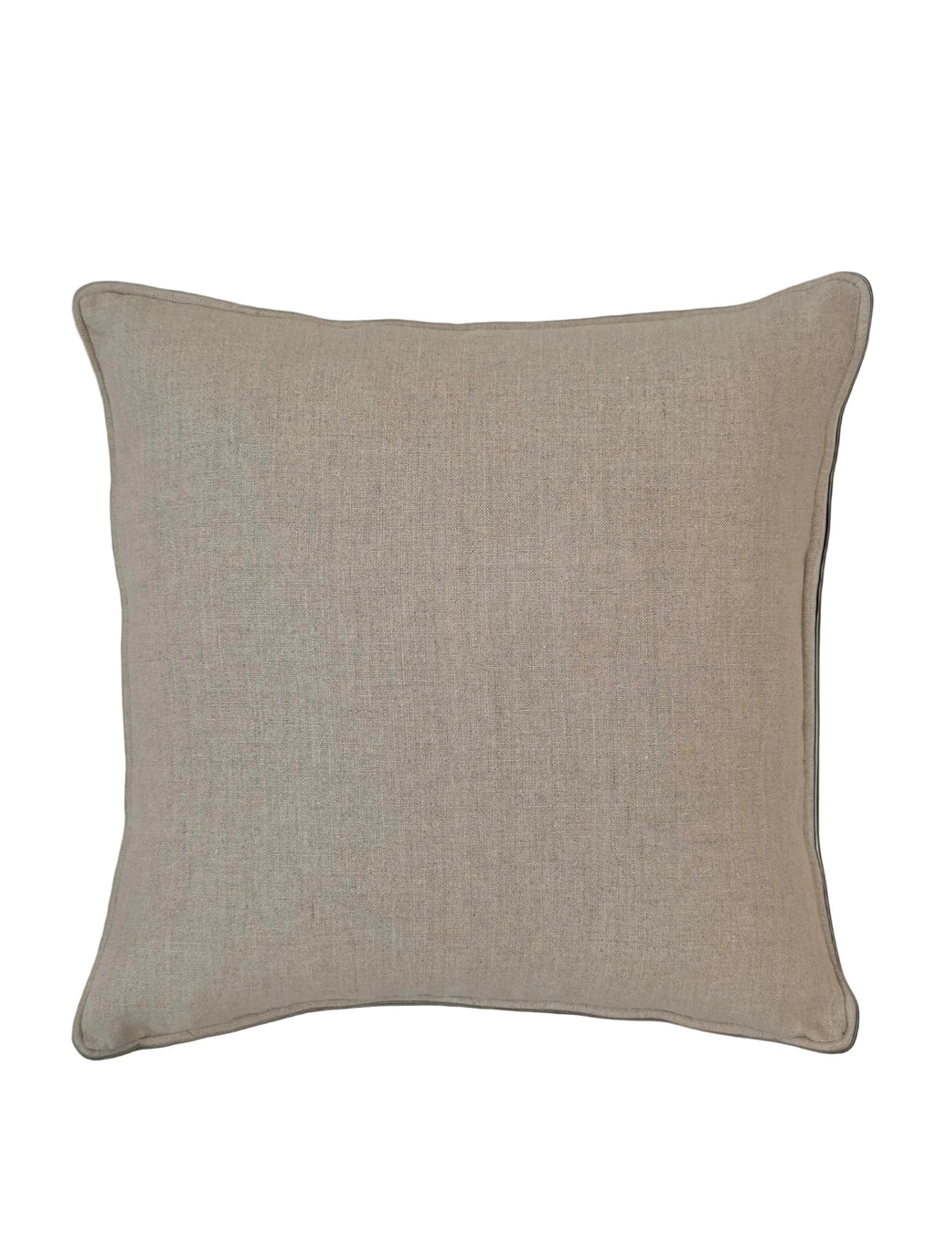 Coussin lin naturel 40x40 cm avec passepoil et fermeture zippée