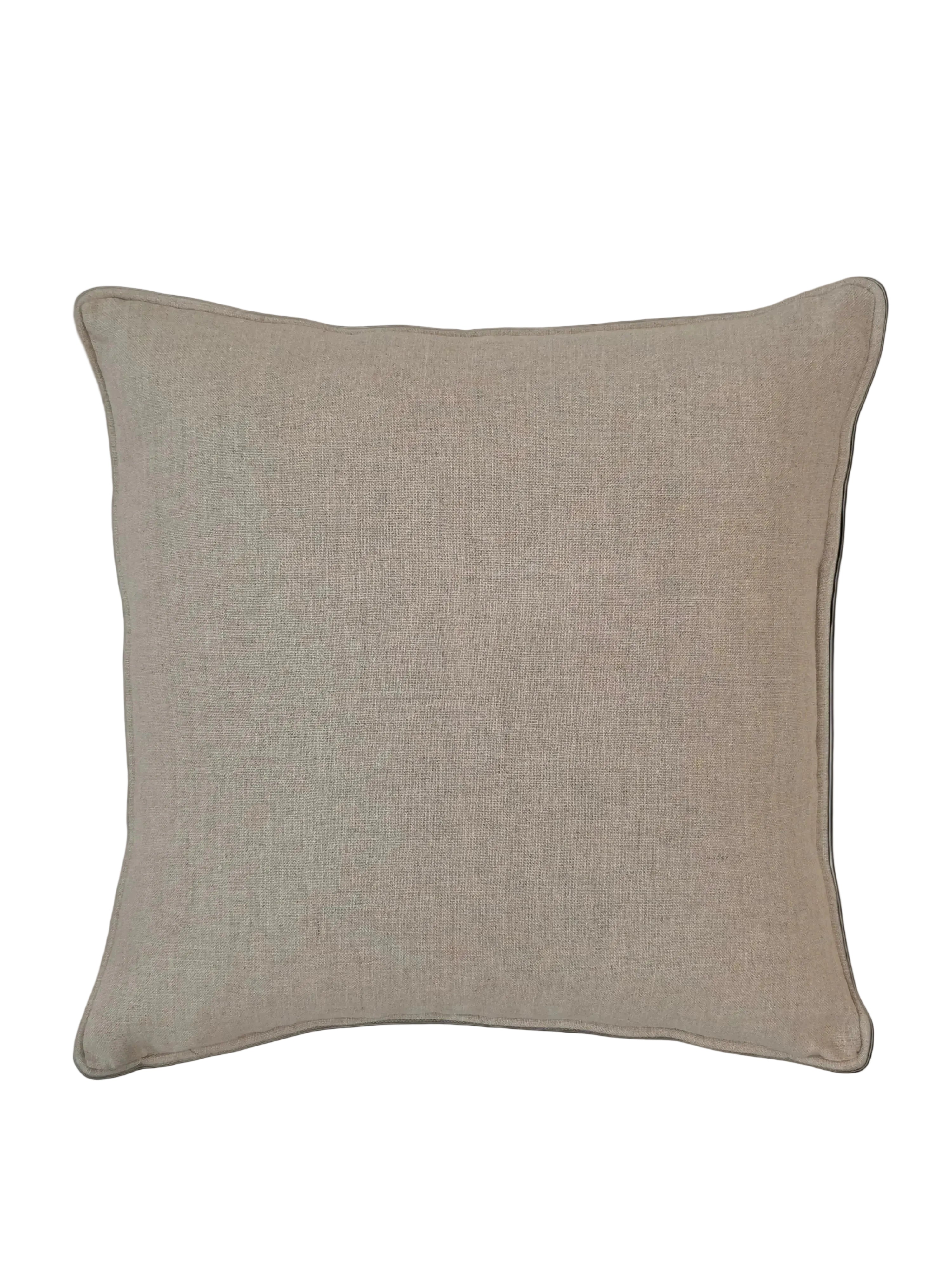 Coussin lin naturel 40x40 cm avec passepoil et fermeture zippée