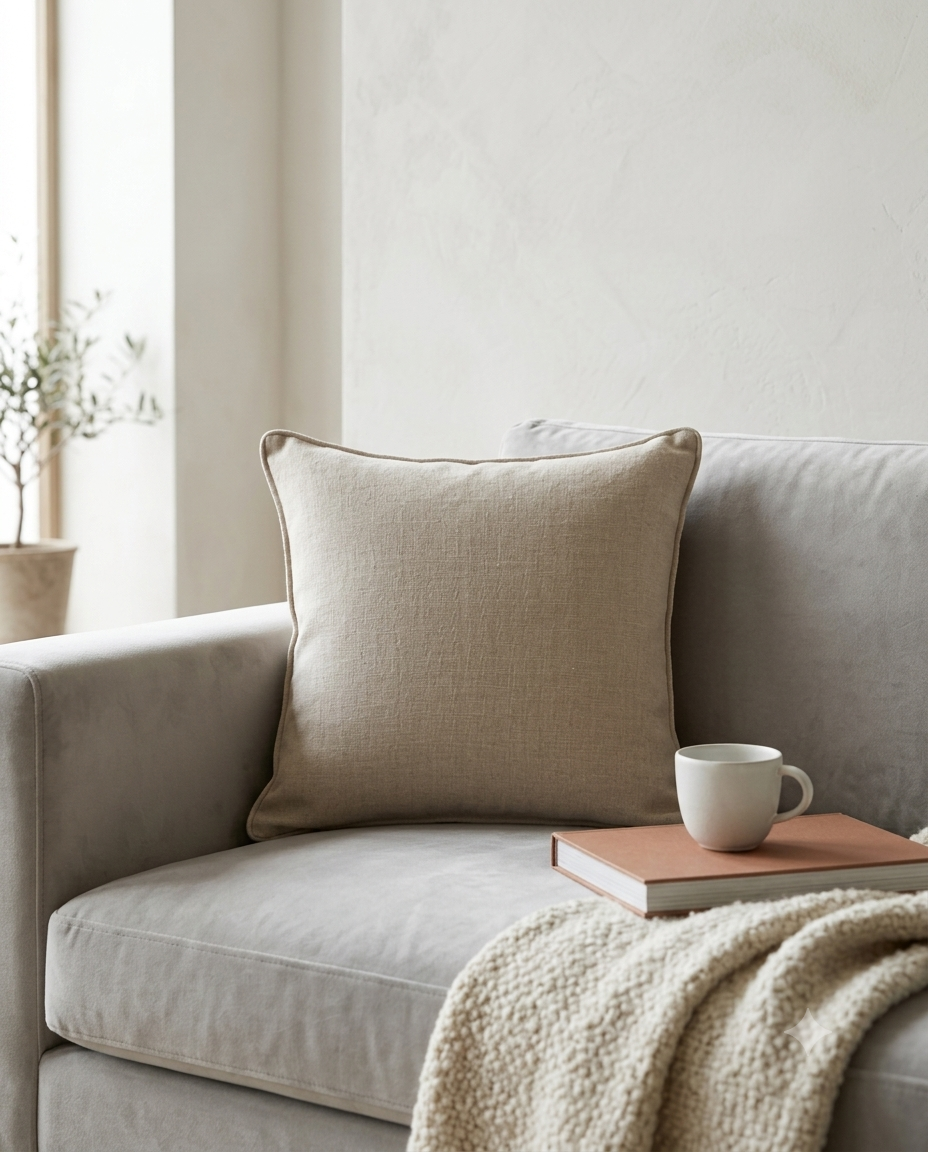 HOUSSE DE COUSSIN LIN NATUREL - 40x40 cm