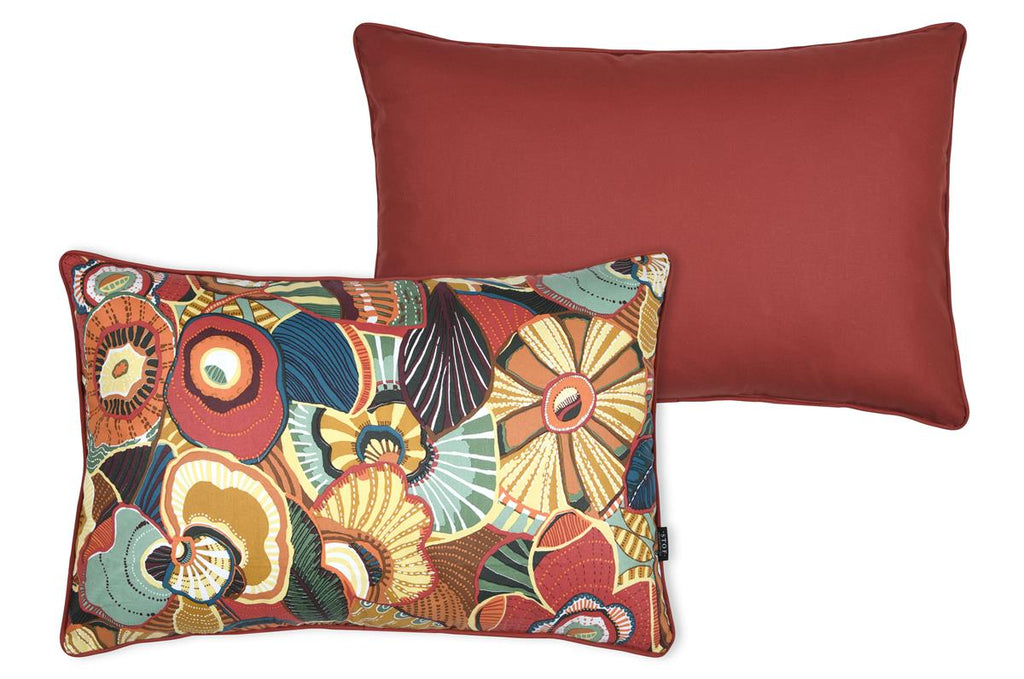 Coussin Mania Rouge 40x60 cm - Motif Abstrait Ethnique & Chic