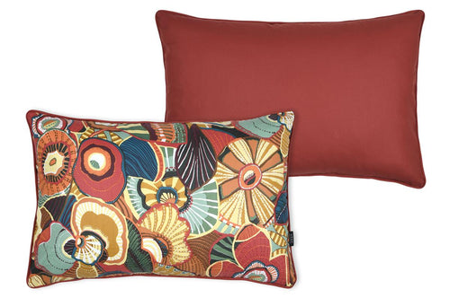 Coussin Mania Rouge 40x60 cm - Motif Abstrait Ethnique & Chic