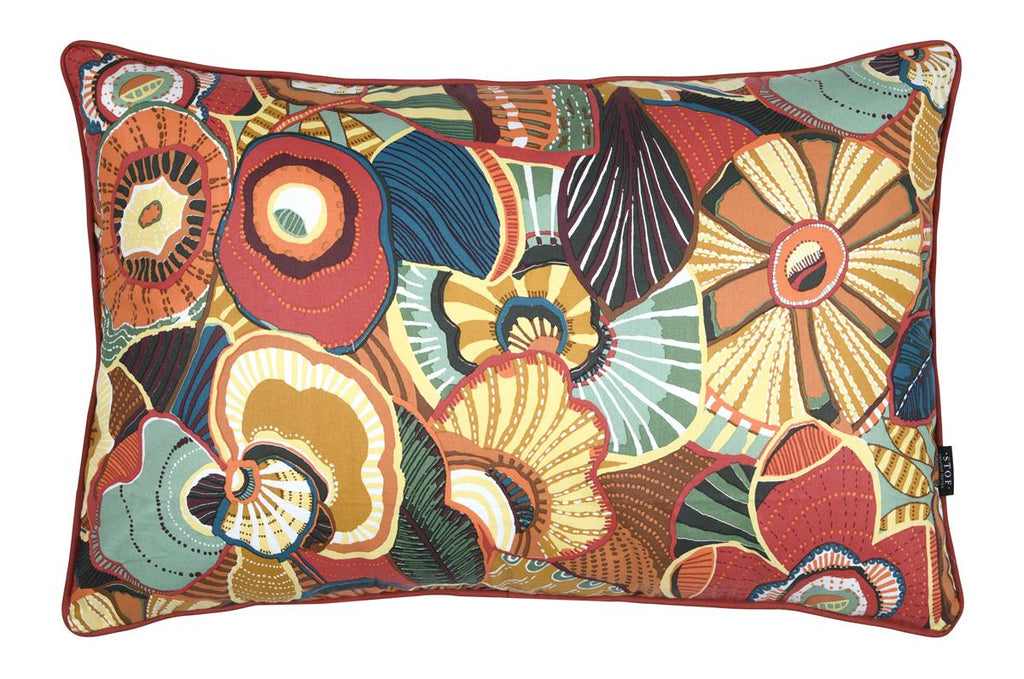 Coussin Mania Rouge 40x60 cm - Motif Abstrait Ethnique & Chic