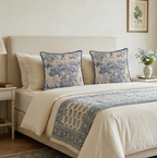 Coussin Toile de Jouy passepoilé : L'Élégance Champêtre pour Votre Salon