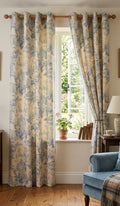 Rideau Toile de Jouy Bleue 130 x 270cm