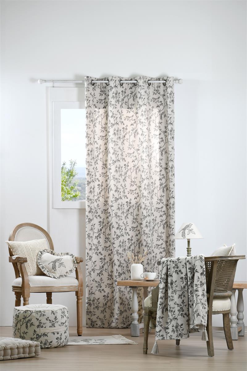 Rideau Aspect Lin Clarine Écru 140 x 260 cm - Élégance Naturelle