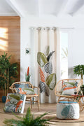 Rideau Kentia 140x260 cm - Motifs Feuilles Exotiques & Reliefs Chic
