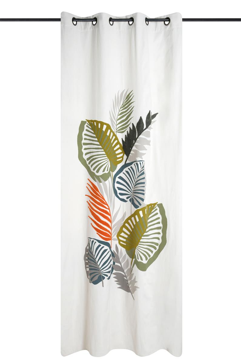 Rideau Kentia 140x260 cm - Motifs Feuilles Exotiques & Reliefs Chic