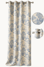 Rideau Toile de Jouy Bleue 130 x 270cm