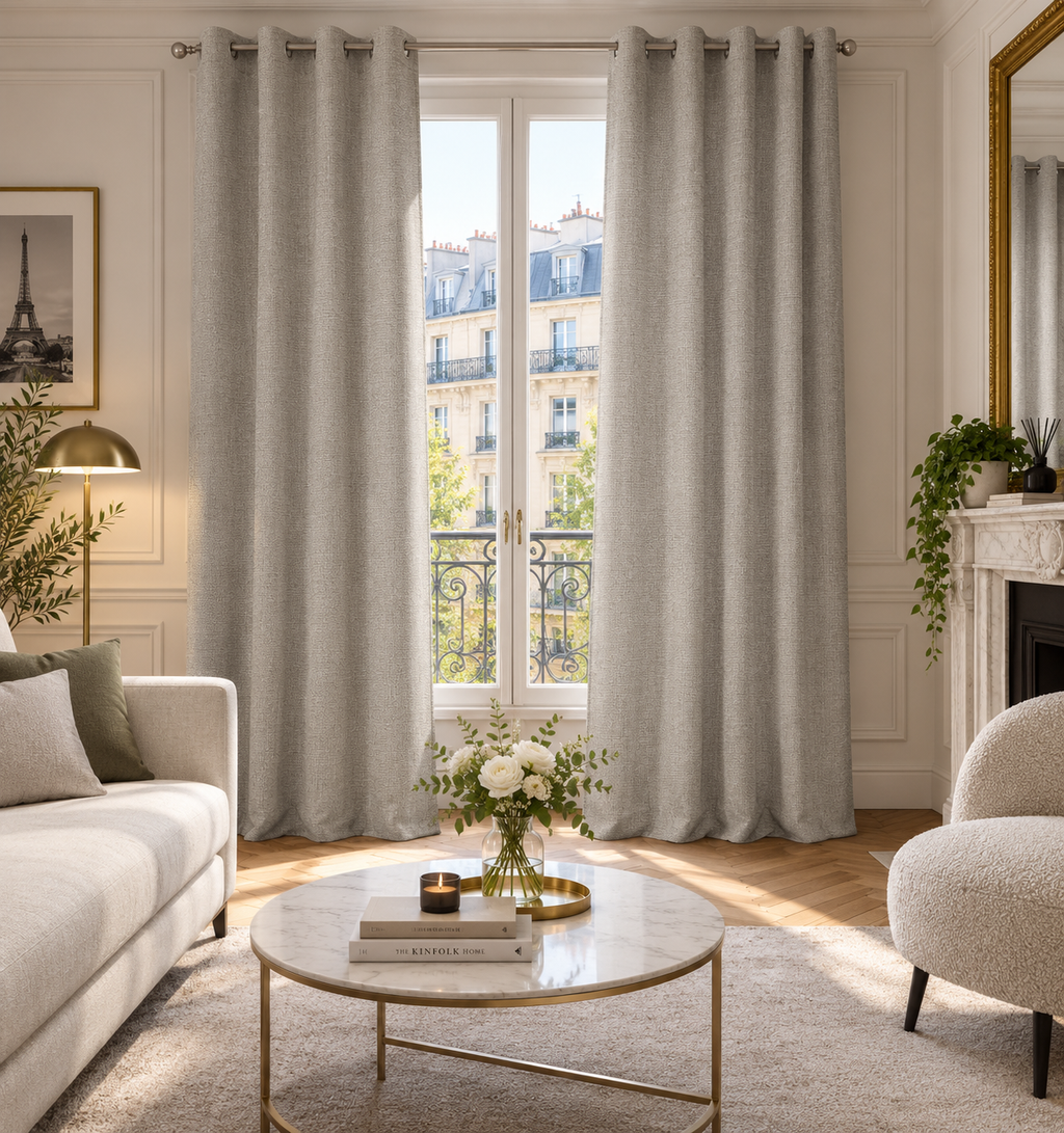 Rideau en lin naturel à œillets – 133 x 270 cm