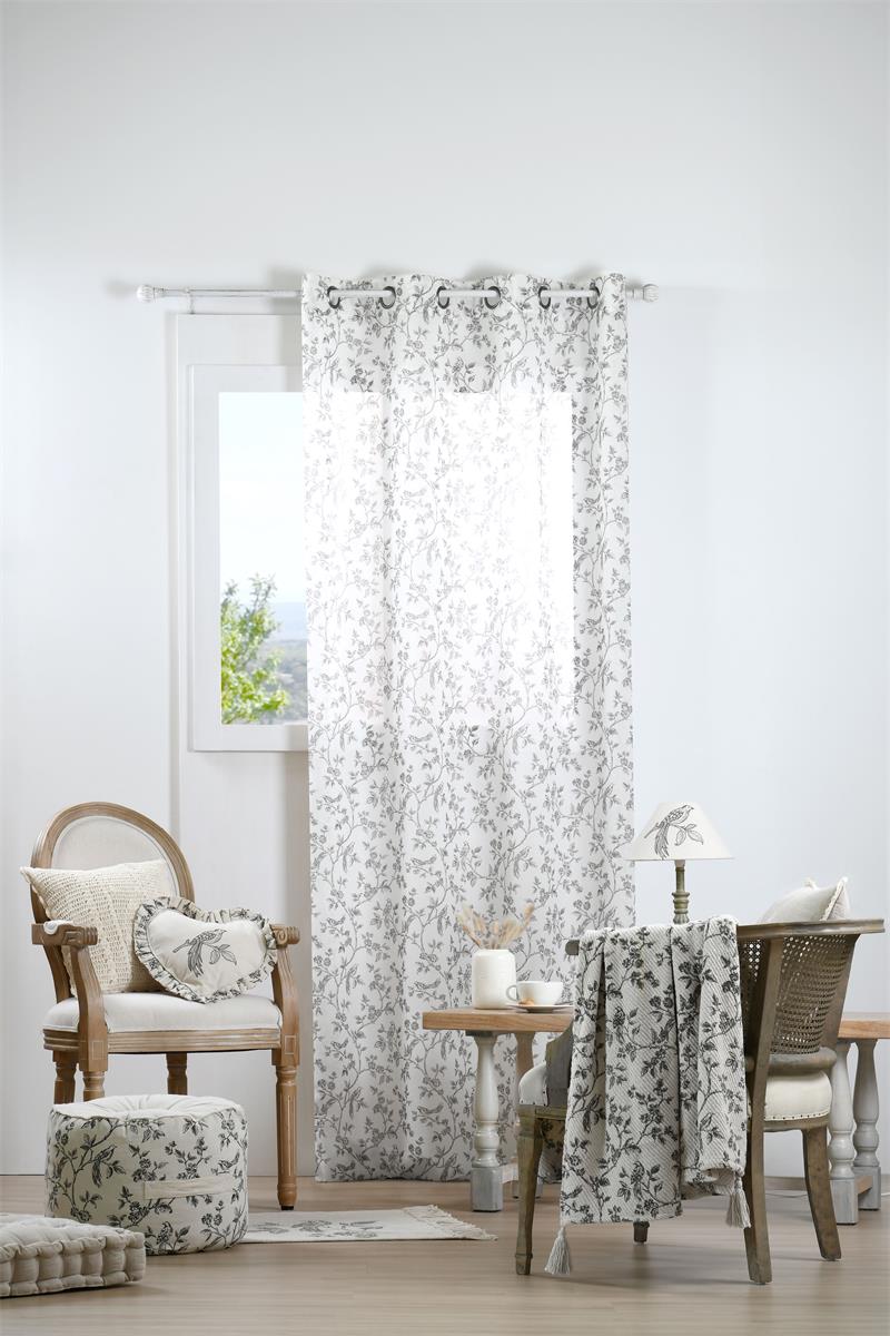 Voilage à Œillets Clarine Écru - 140x260 cm - Effet Voile de Lin